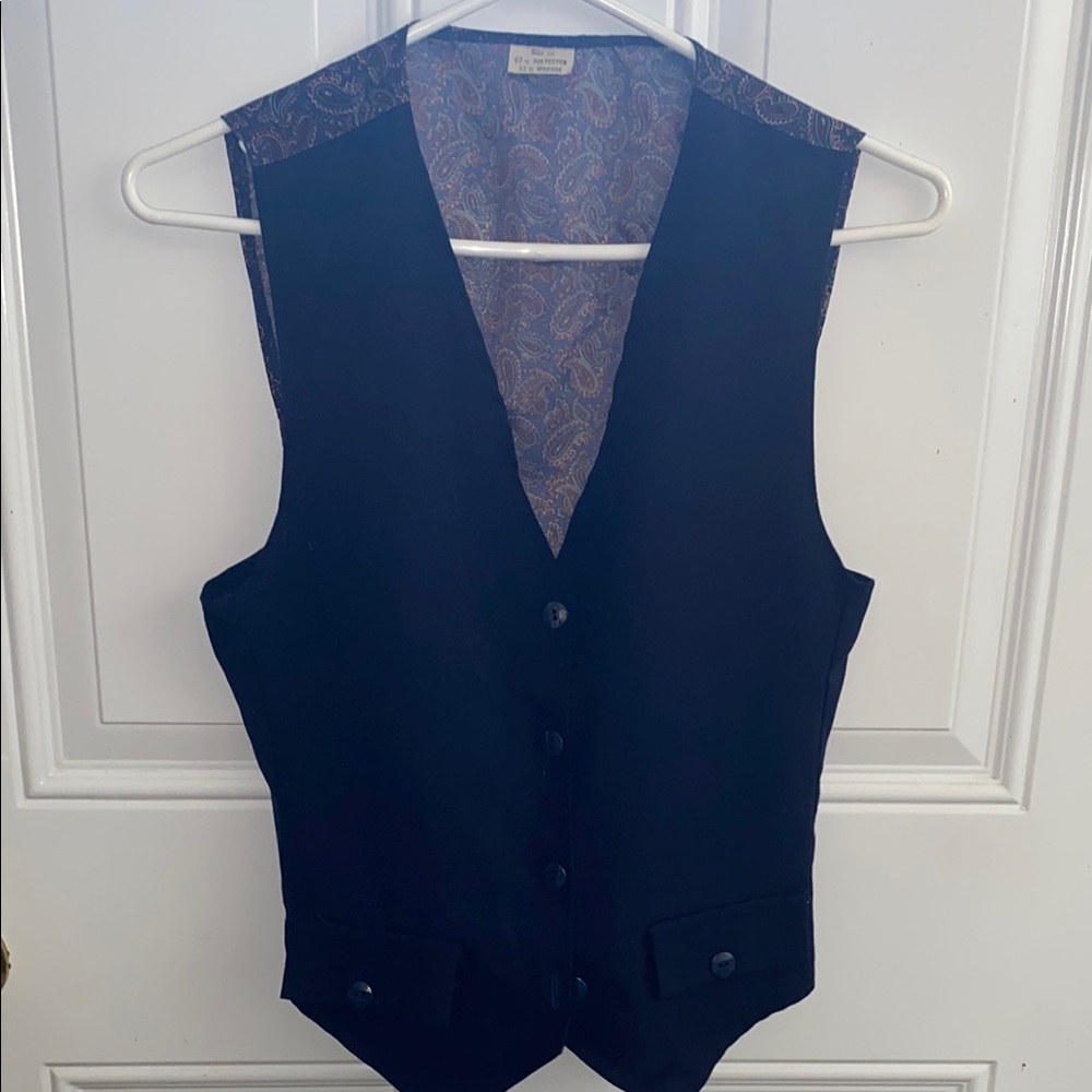 Vintage Blue Button-Up Vest